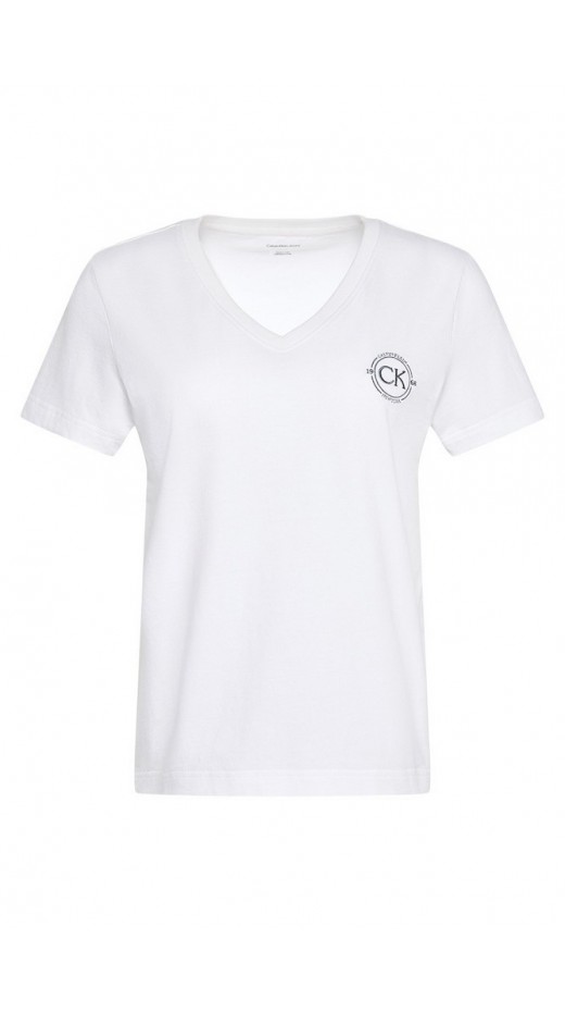 CALVIN KLEIN JEANS SS VNECK GRAPHIC T-SHIRT ΜΠΛΟΥΖΑ ΓΥΝΑΙΚΕΙΑ BRIGHT WHITE