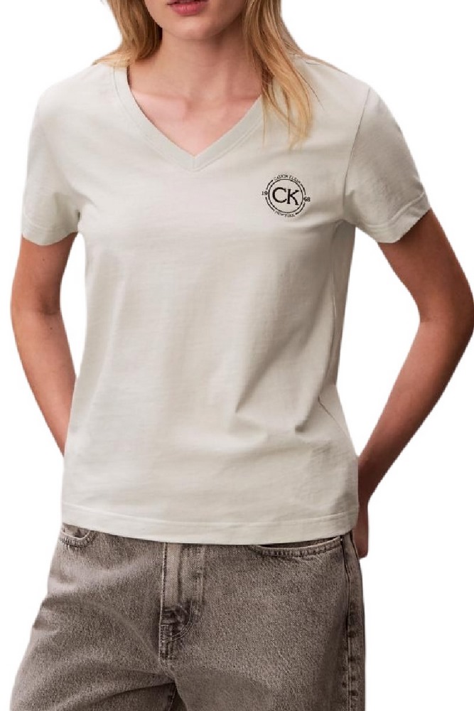 CALVIN KLEIN JEANS SS VNECK GRAPHIC T-SHIRT ΜΠΛΟΥΖΑ ΓΥΝΑΙΚΕΙΑ MINT