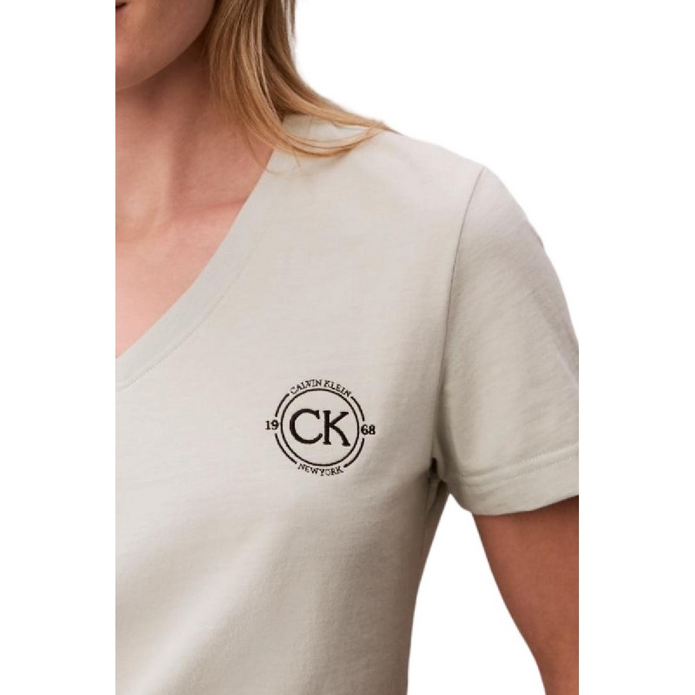 CALVIN KLEIN JEANS SS VNECK GRAPHIC T-SHIRT ΜΠΛΟΥΖΑ ΓΥΝΑΙΚΕΙΑ MINT