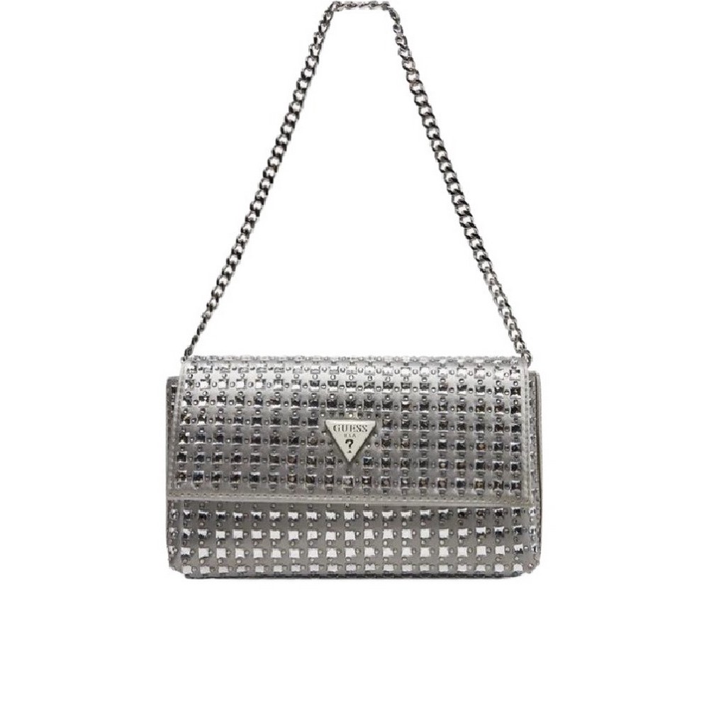 GUESS ZALINA FLAP CLUTCH ΤΣΑΝΤΑ ΓΥΝΑΙΚΕΙΑ SILVER