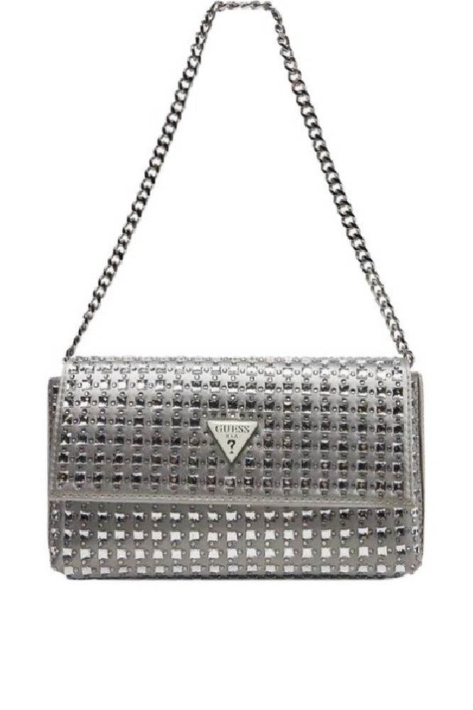 GUESS ZALINA FLAP CLUTCH ΤΣΑΝΤΑ ΓΥΝΑΙΚΕΙΑ SILVER