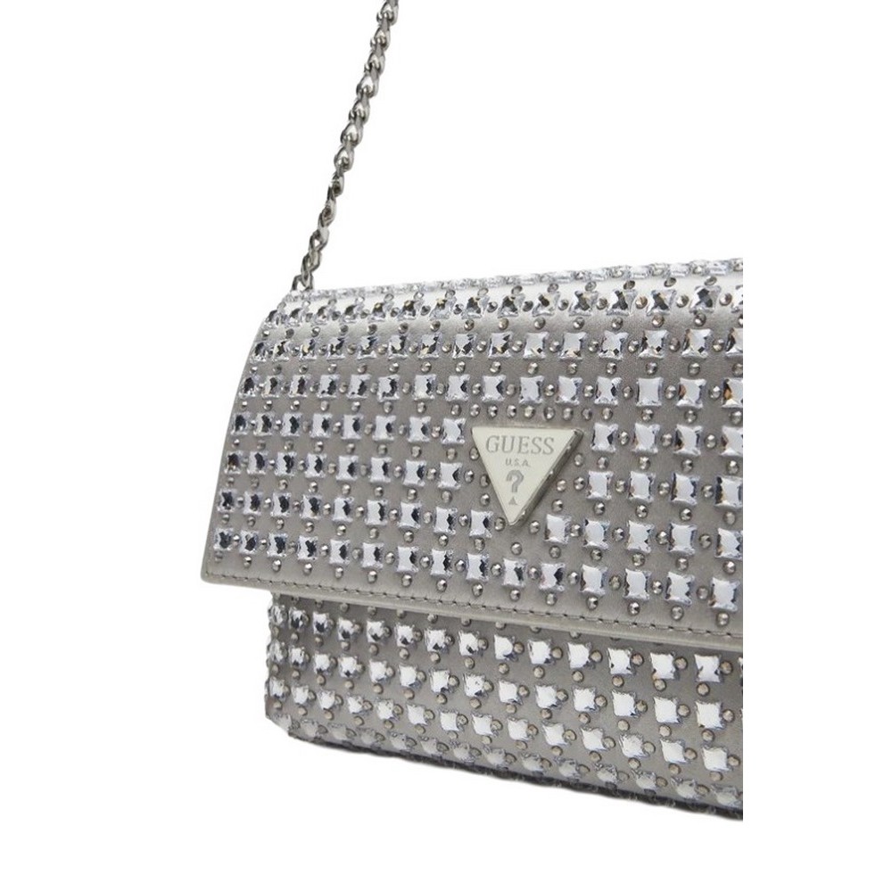 GUESS ZALINA FLAP CLUTCH ΤΣΑΝΤΑ ΓΥΝΑΙΚΕΙΑ SILVER