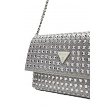 GUESS ZALINA FLAP CLUTCH ΤΣΑΝΤΑ ΓΥΝΑΙΚΕΙΑ SILVER