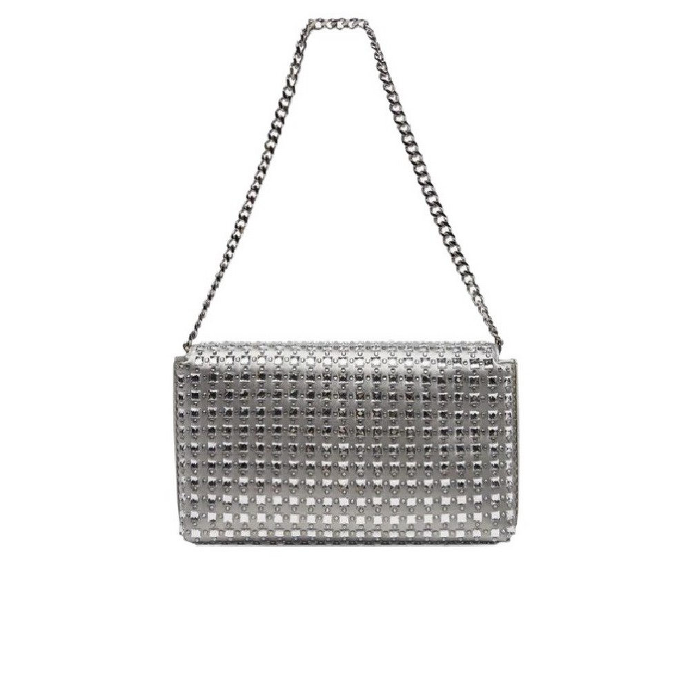 GUESS ZALINA FLAP CLUTCH ΤΣΑΝΤΑ ΓΥΝΑΙΚΕΙΑ SILVER