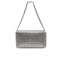 GUESS ZALINA FLAP CLUTCH ΤΣΑΝΤΑ ΓΥΝΑΙΚΕΙΑ SILVER