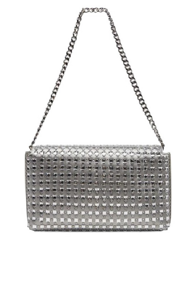 GUESS ZALINA FLAP CLUTCH ΤΣΑΝΤΑ ΓΥΝΑΙΚΕΙΑ SILVER