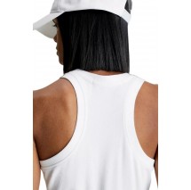 CALVIN KLEIN JEANS ARCHIVAL MONOLOGO RIB TANK DRESS WHITE