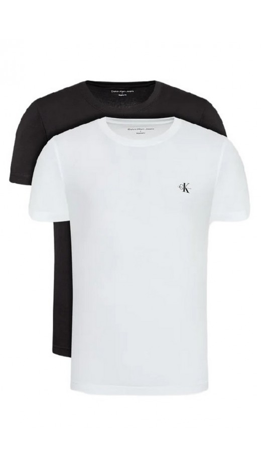 CALVIN KLEIN JEANS 2 PACK MONOGRAM T-SHIRT ΑΝΔΡΙΚΟ BLACK/WHITE