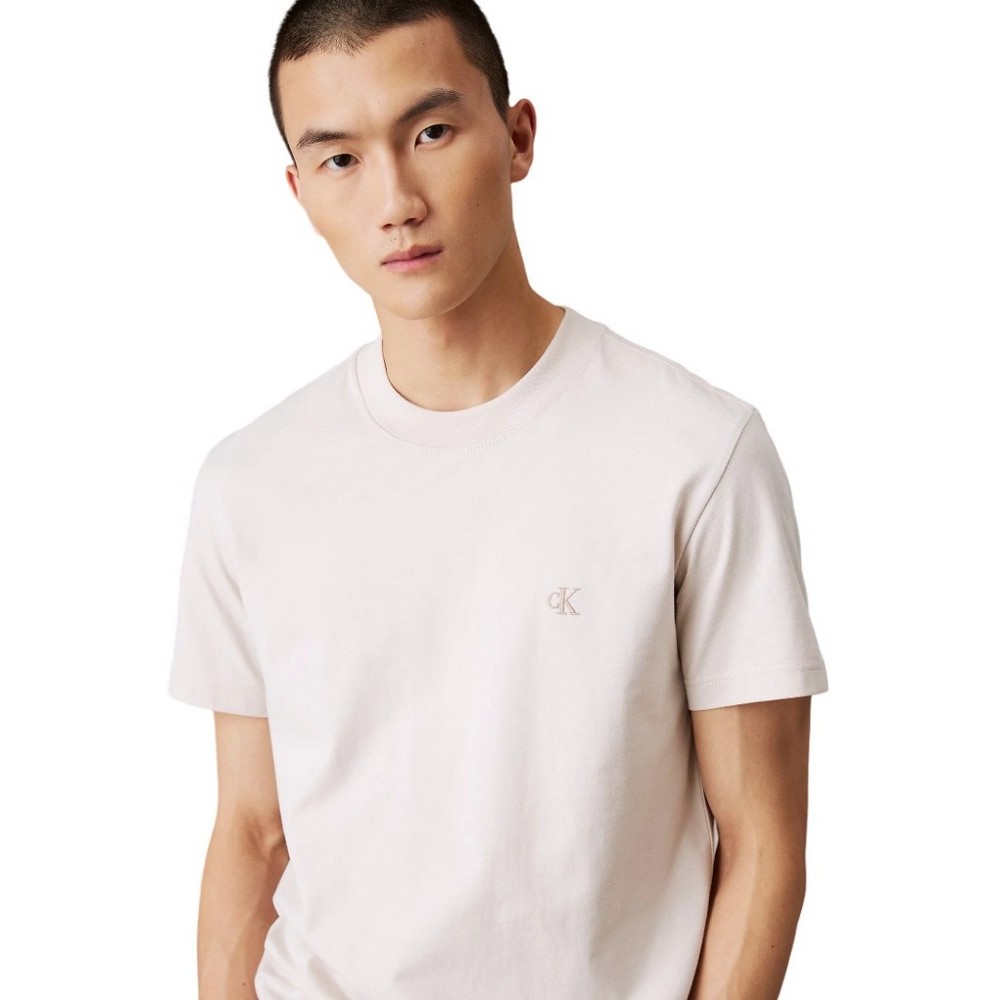 CALVIN KLEIN JEANS HEAVY REGULAR TEE T-SHIRT ΜΠΛΟΥΖΑ ΑΝΔΡΙΚΗ BEIGE
