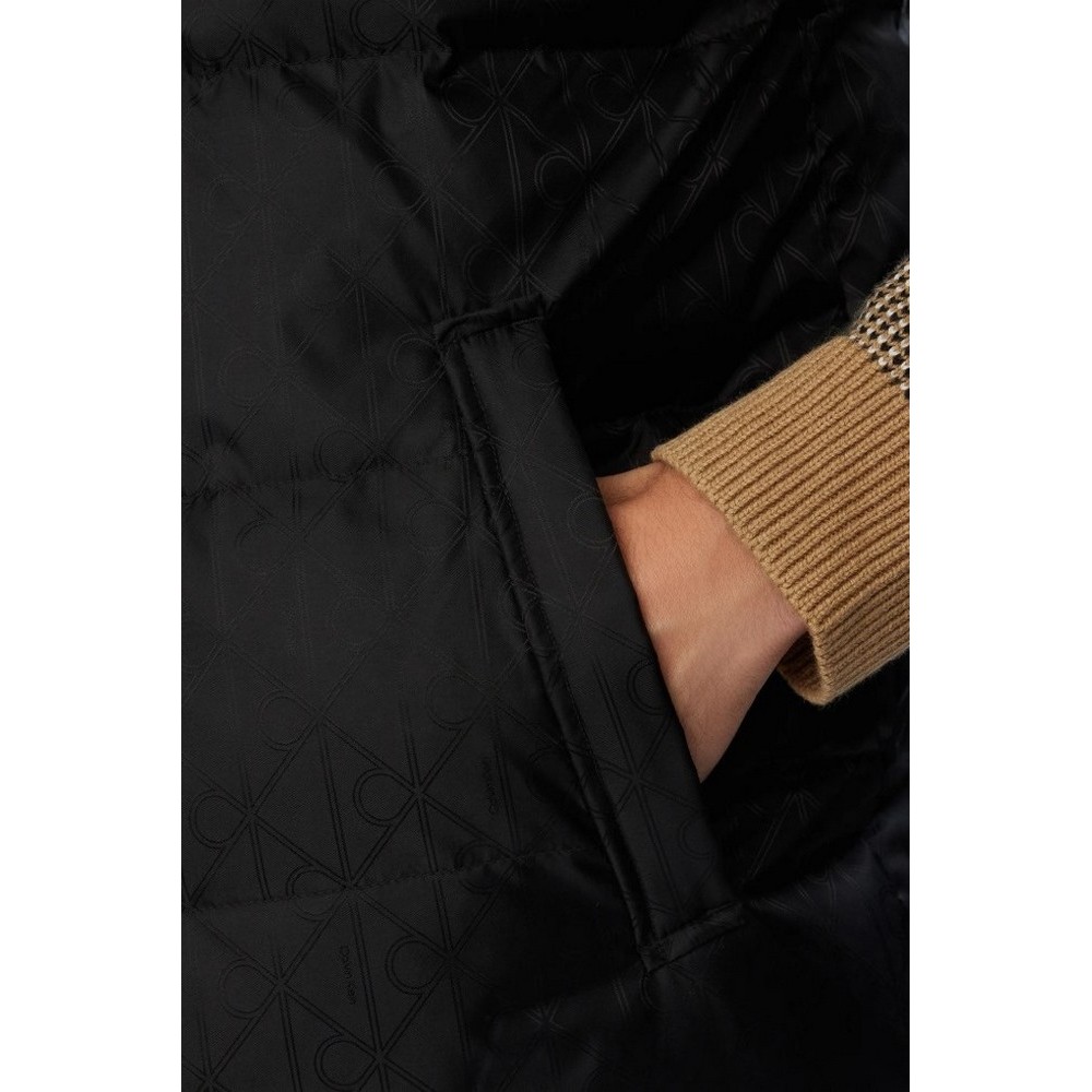 CALVIN KLEIN JEANS FAUX WOOL REVERSIBLE DOWN PUFFER ΜΠΟΥΦΑΝ ΑΜΑΝΙΚΟ ΑΝΔΡΙΚΟ BLACK
