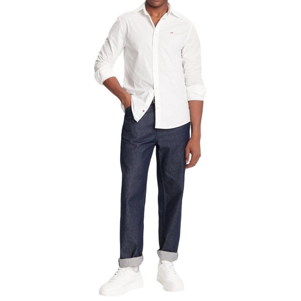 TOMMY JEANS REG POPLIN SHIRT ΠΟΥΚΑΜΙΣΟ ΑΝΔΡΙΚΟ ECRU