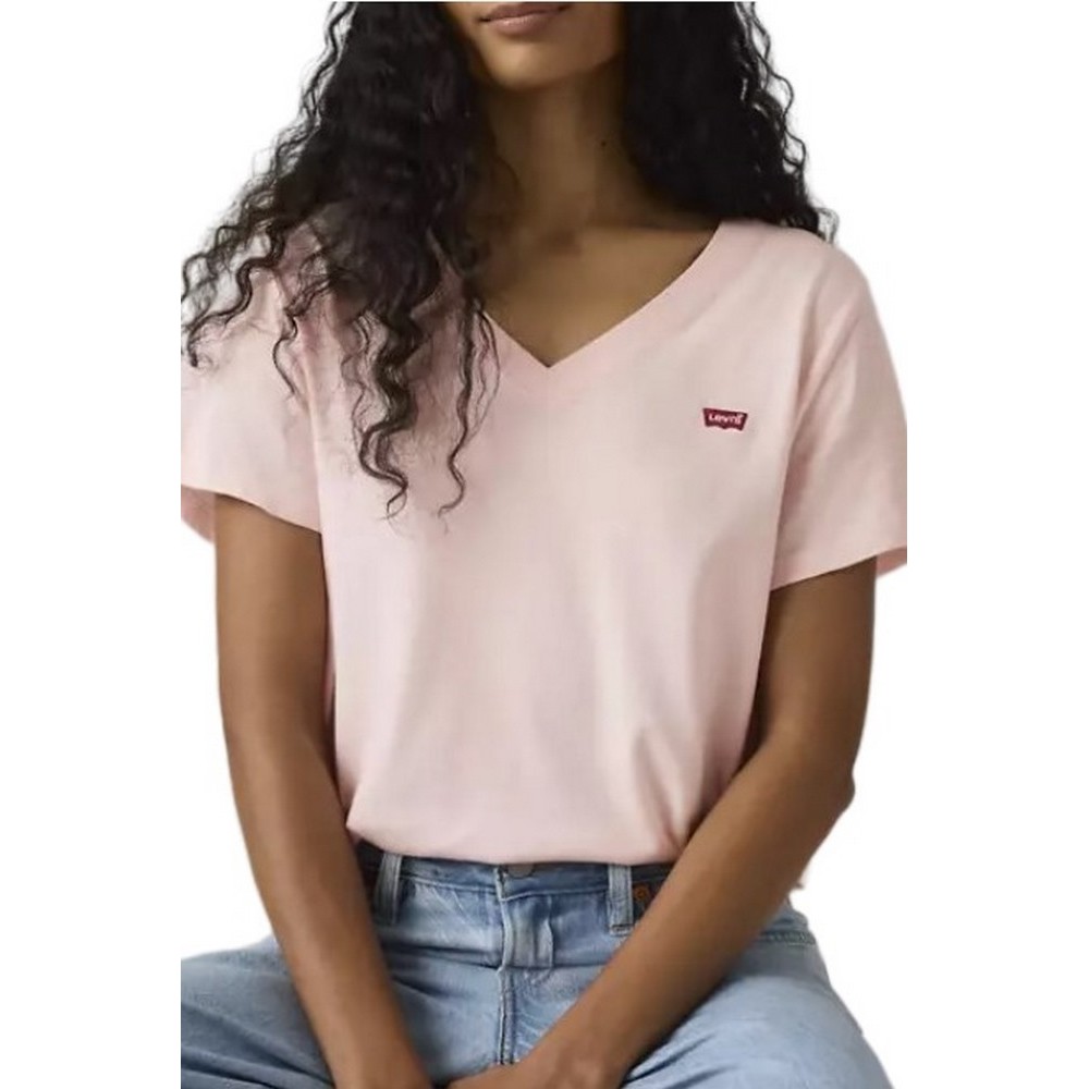 LEVIS FAVORITE V-NECK T-SHIRT ΜΠΛΟΥΖΑ ΓΥΝΑΙΚΕΙΑ PINK