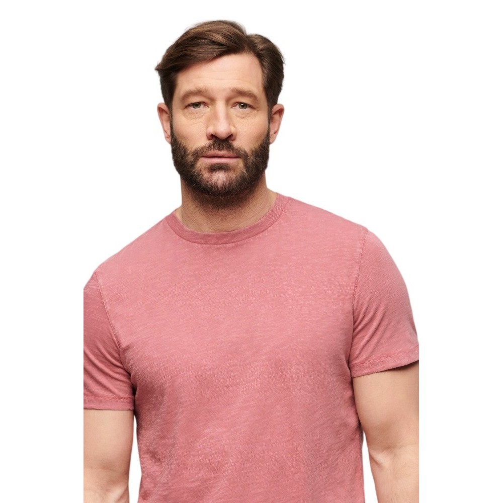 SUPERDRY STUD CREW NECK SLUB T-SHIRT ΜΠΛΟΥΖΑ ΑΝΔΡΙΚΗ ROSE