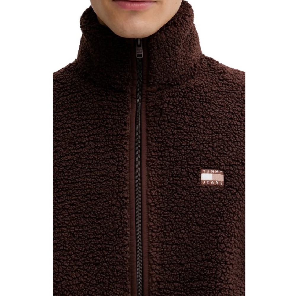 TOMMY JEANS RLX BADGE FZ TEDDY ΖΑΚΕΤΑ ΑΝΔΡΙΚΗ BROWN
