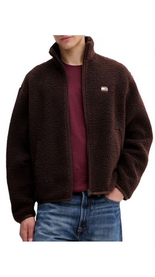 TOMMY JEANS RLX BADGE FZ TEDDY ΖΑΚΕΤΑ ΑΝΔΡΙΚΗ BROWN