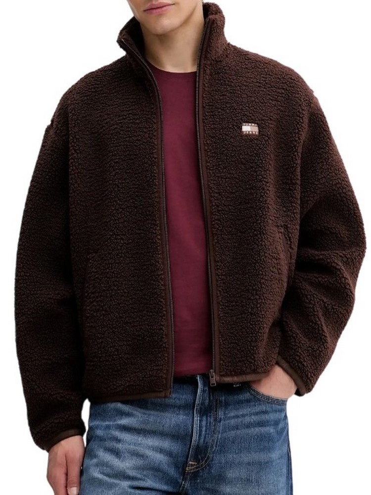 TOMMY JEANS RLX BADGE FZ TEDDY ΖΑΚΕΤΑ ΑΝΔΡΙΚΗ BROWN
