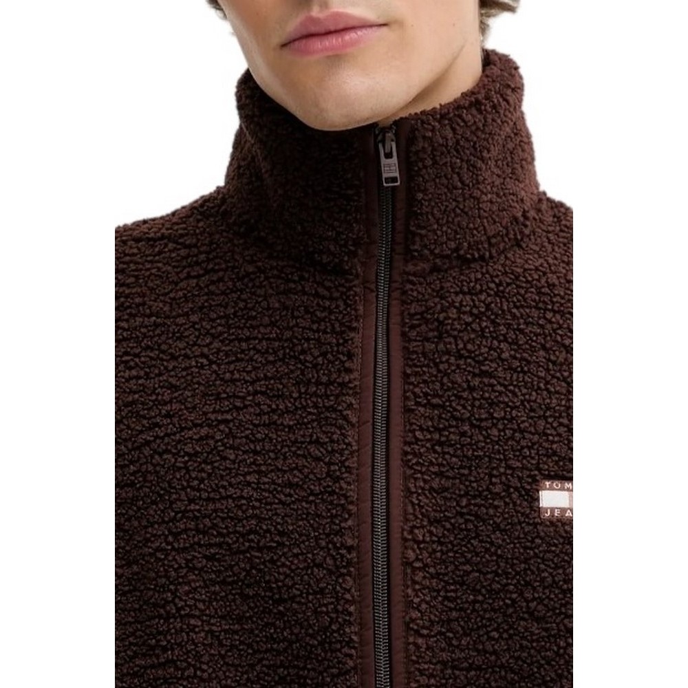 TOMMY JEANS RLX BADGE FZ TEDDY ΖΑΚΕΤΑ ΑΝΔΡΙΚΗ BROWN