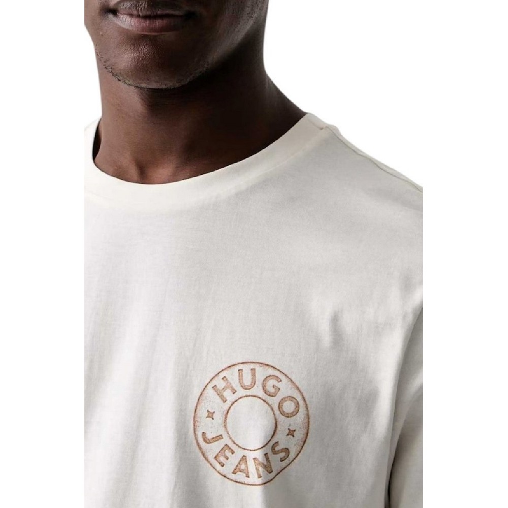 HUGO BOSS NEMODO JERSEY T-SHIRT ΜΠΛΟΥΖΑ ΑΝΔΡΙΚΗ OFF WHITE