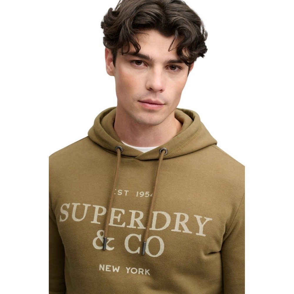 SUPERDRY 1954 COMPANY RELAXED HOOD ΜΠΛΟΥΖΑ ΦΟΥΤΕΡ ΑΝΔΡΙΚΗ KHAKI