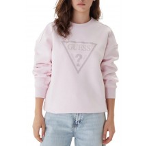 GUESS TRIANGLE STUDS SWEATSHIRT ΦΟΥΤΕΡ ΓΥΝΑΙΚΕΙΟ PINK