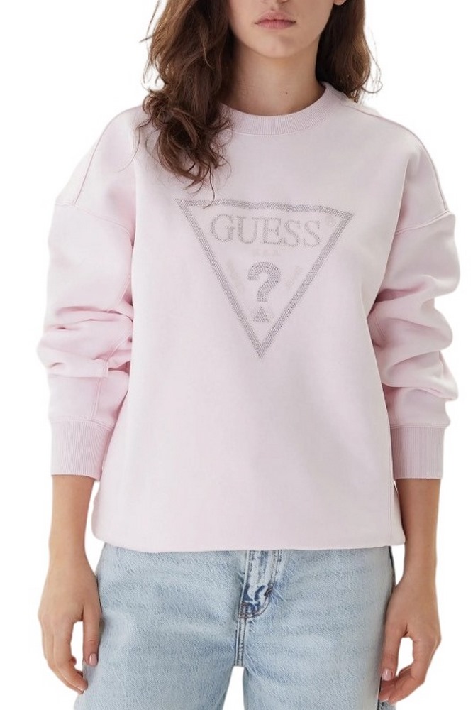 GUESS TRIANGLE STUDS SWEATSHIRT ΦΟΥΤΕΡ ΓΥΝΑΙΚΕΙΟ PINK