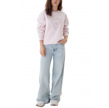 GUESS TRIANGLE STUDS SWEATSHIRT ΦΟΥΤΕΡ ΓΥΝΑΙΚΕΙΟ PINK
