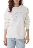GUESS TRIANGLE STUDS SWEATSHIRT ΦΟΥΤΕΡ ΓΥΝΑΙΚΕΙΟ OFF WHITE