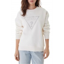 GUESS TRIANGLE STUDS SWEATSHIRT ΦΟΥΤΕΡ ΓΥΝΑΙΚΕΙΟ OFF WHITE