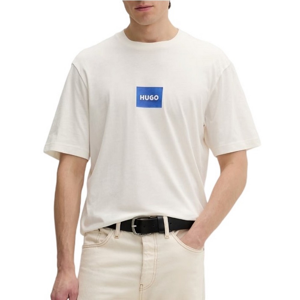 HUGO BOSS JERSEY NAYONIX T-SHIRT ΜΠΛΟΥΖΑ ΑΝΔΡΙΚΗ OFF WHITE