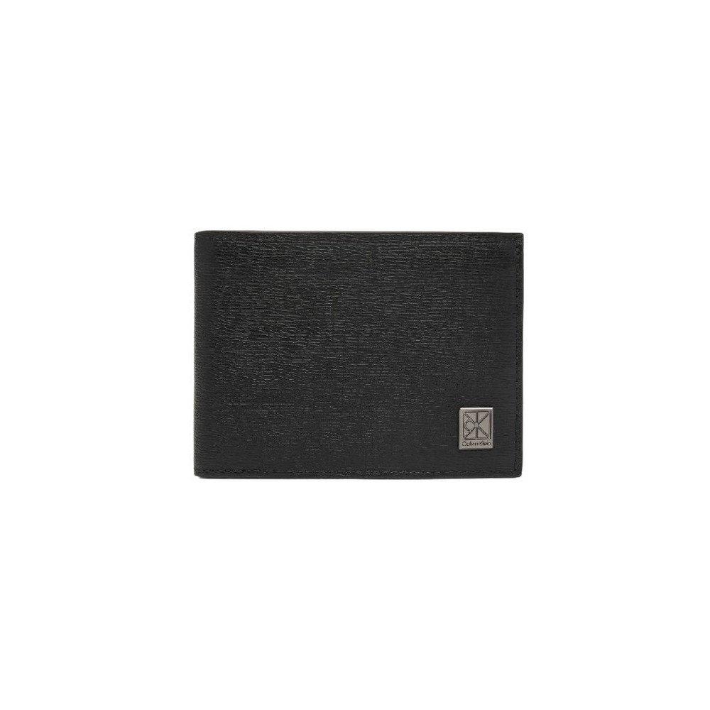 CALVIN KLEIN EMBLEM HW TRIFOLD W/ COIN ΠΟΡΤΟΦΟΛΙ ΑΝΔΡΙΚΟ BLACK