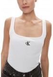 CALVIN KLEIN JEANS RIB TANK TOP ΤΟΠ ΓΥΝΑΙΚΕΙΟ BRIGHT WHITE