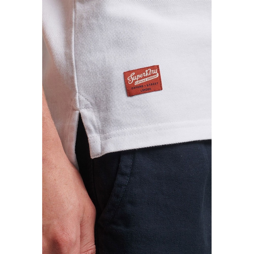 SUPERDRY D1 OVIN VINTAGE SUPERSTATE POLO ΜΠΛΟΥΖΑ ΑΝΔΡΙΚΗ WHITE