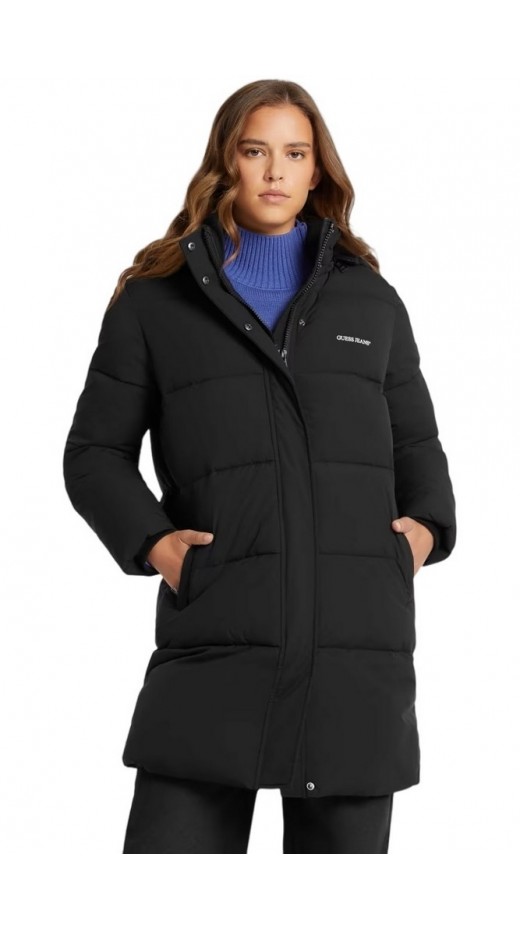 GUESS JEANS MID LENGHT PUFFER JKT ΜΠΟΥΦΑΝ ΓΥΝΑΙΚΕΙΟ BLACK