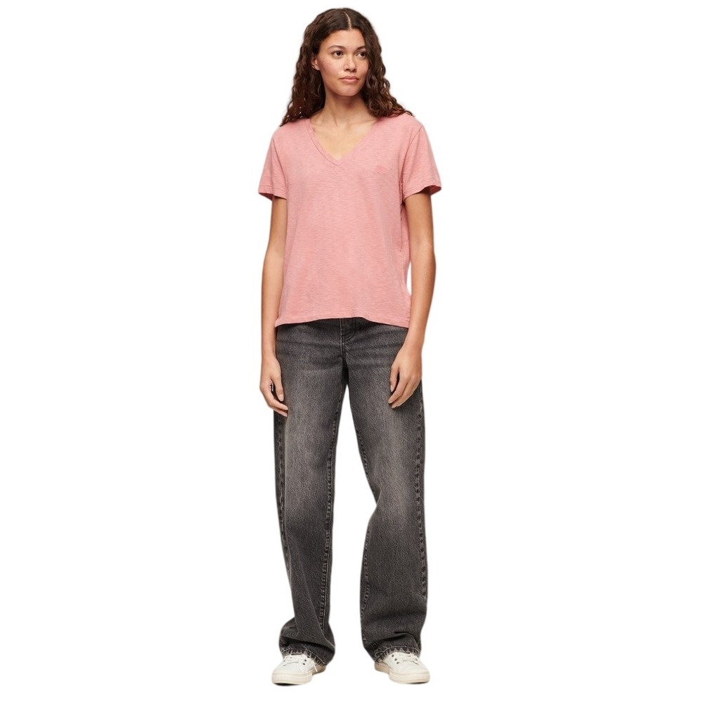 SUPERDRY STUDIOS SLUB T-SHIRT ΜΠΛΟΥΖΑ ΓΥΝΑΙΚΕΙΑ ROSE