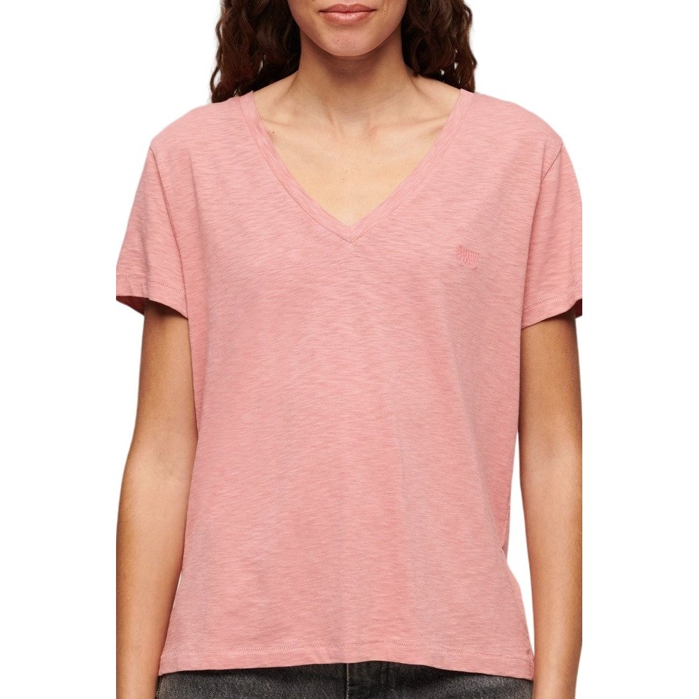 SUPERDRY STUDIOS SLUB T-SHIRT ΜΠΛΟΥΖΑ ΓΥΝΑΙΚΕΙΑ ROSE