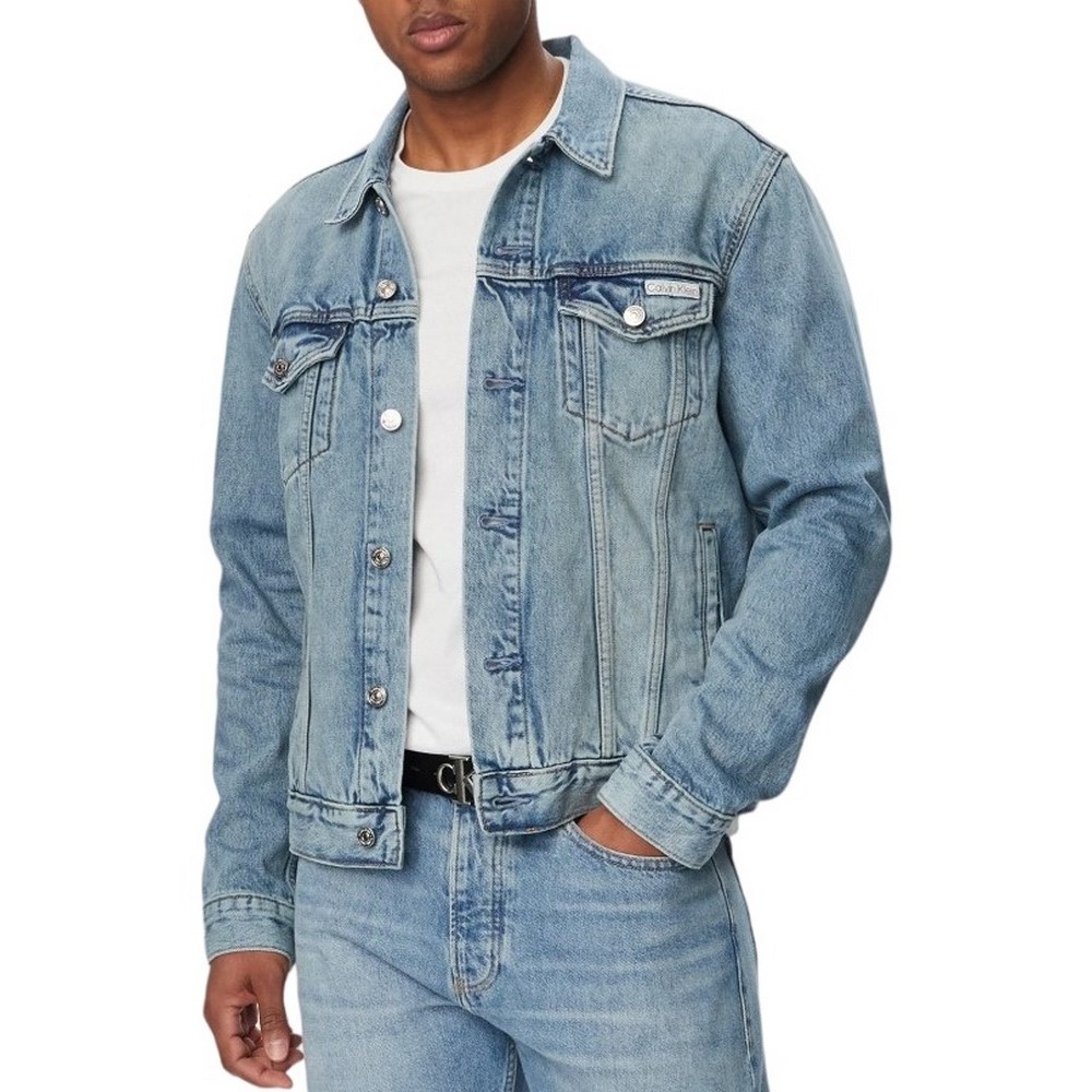 CALVIN KLEIN JEANS ANDREW CLASSIC TRUCKER ΤΖΙΝ ΜΠΟΥΦΑΝ ΑΝΔΡΙΚΟ BLUΕ DENIM