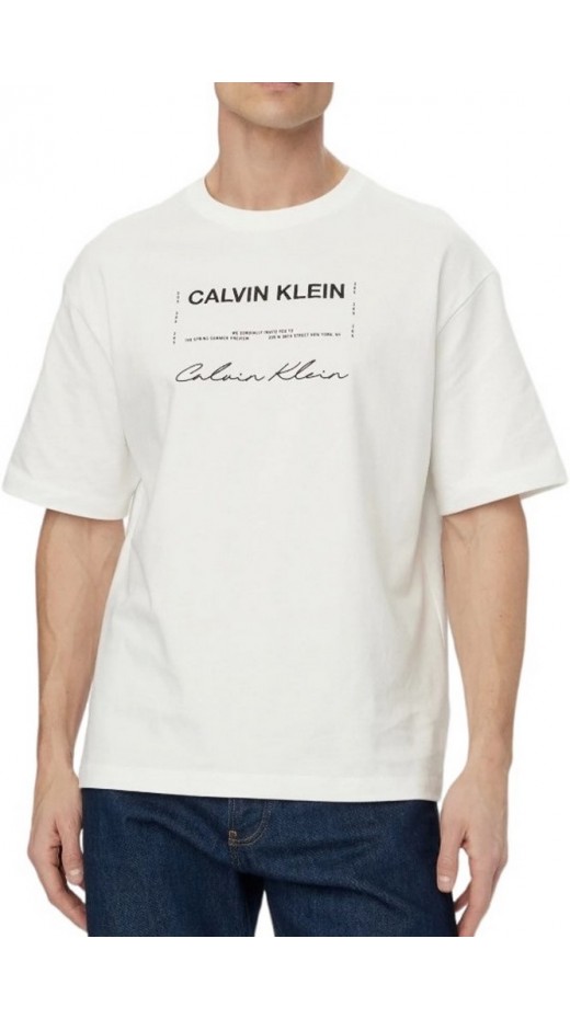 CALVIN KLEIN JEANS 16S APRIL GRAPHIC SEASONAL FASHI T-SHIRT ΜΠΛΟΥΖΑ ΑΝΔΡΙΚΗ BRIGHT WHITE