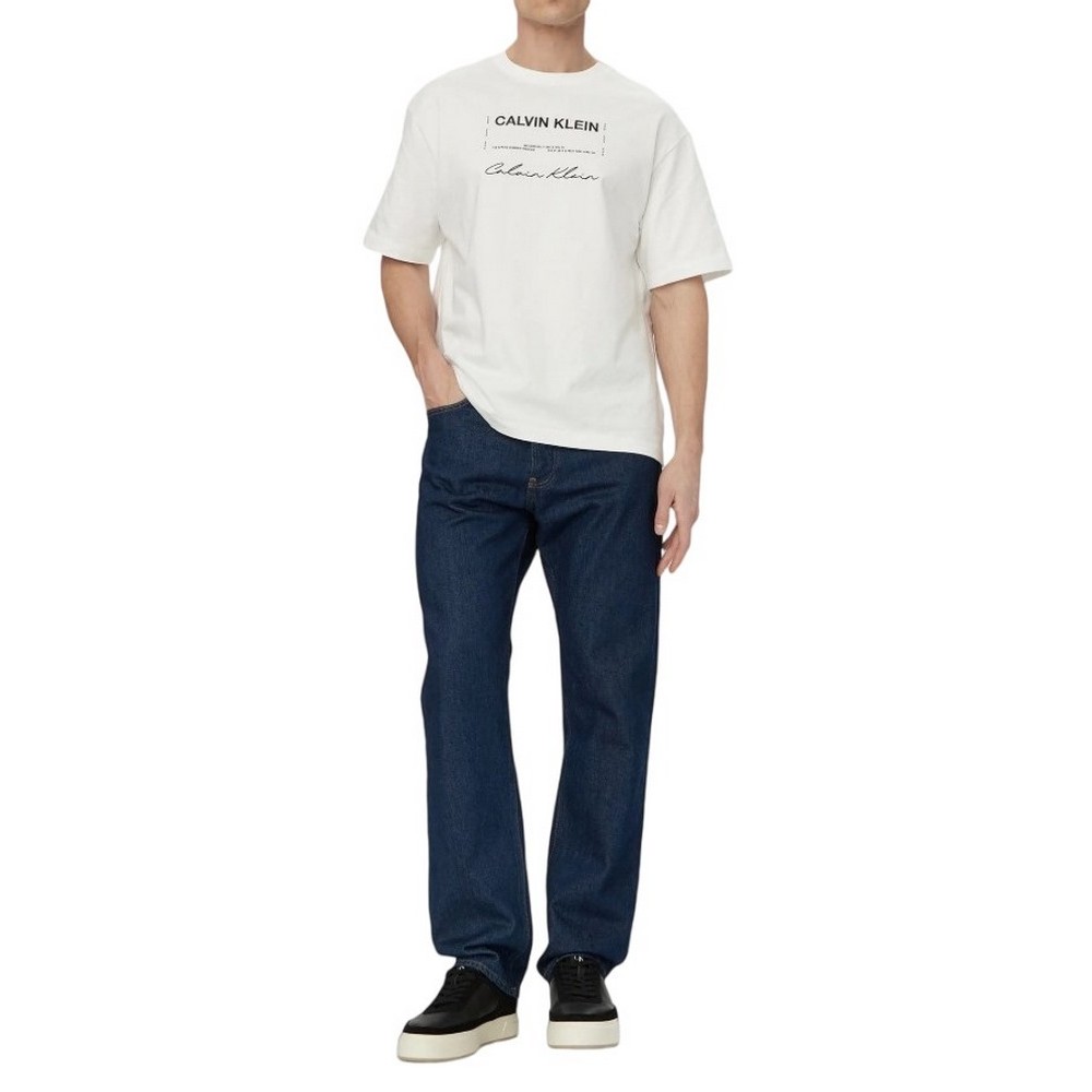 CALVIN KLEIN JEANS 16S APRIL GRAPHIC SEASONAL FASHI T-SHIRT ΜΠΛΟΥΖΑ ΑΝΔΡΙΚΗ BRIGHT WHITE