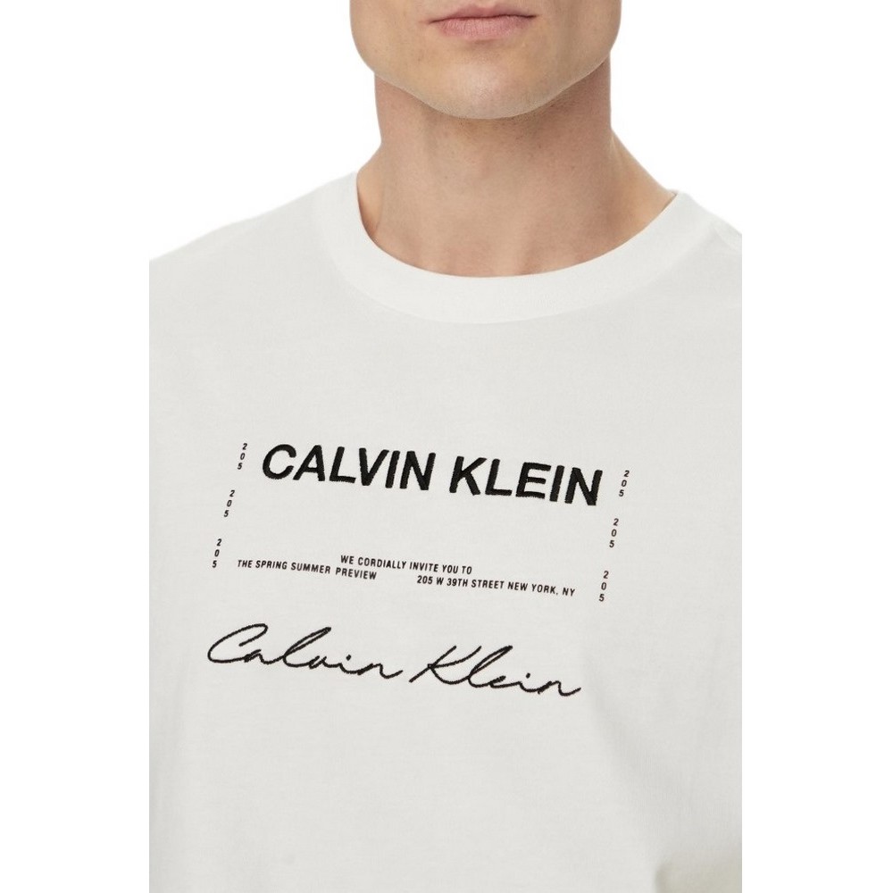 CALVIN KLEIN JEANS 16S APRIL GRAPHIC SEASONAL FASHI T-SHIRT ΜΠΛΟΥΖΑ ΑΝΔΡΙΚΗ BRIGHT WHITE
