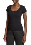 GUESS TRIANGLE PATCH SCOOP NK R4 T-SHIRT ΜΠΛΟΥΖΑ ΓΥΝΑΙΚΕΙΑ BLACK