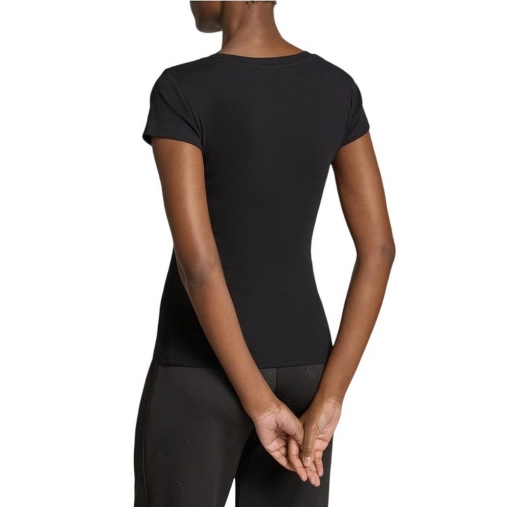 GUESS TRIANGLE PATCH SCOOP NK R4 T-SHIRT ΜΠΛΟΥΖΑ ΓΥΝΑΙΚΕΙΑ BLACK