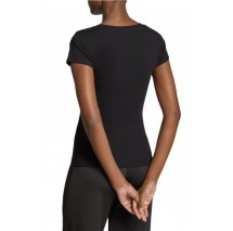 GUESS TRIANGLE PATCH SCOOP NK R4 T-SHIRT ΜΠΛΟΥΖΑ ΓΥΝΑΙΚΕΙΑ BLACK