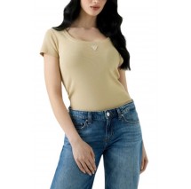 GUESS TRIANGLE PATCH SCOOP NK R4 T-SHIRT ΜΠΛΟΥΖΑ ΓΥΝΑΙΚΕΙΑ TAN