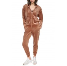 DKNY VARSITY VELOUR RHINESTONE LOGO FULL ZIP SWEATRHIRT ΖΑΚΕΤΑ ΓΥΝΑΙΚΕΙΑ CARAMEL