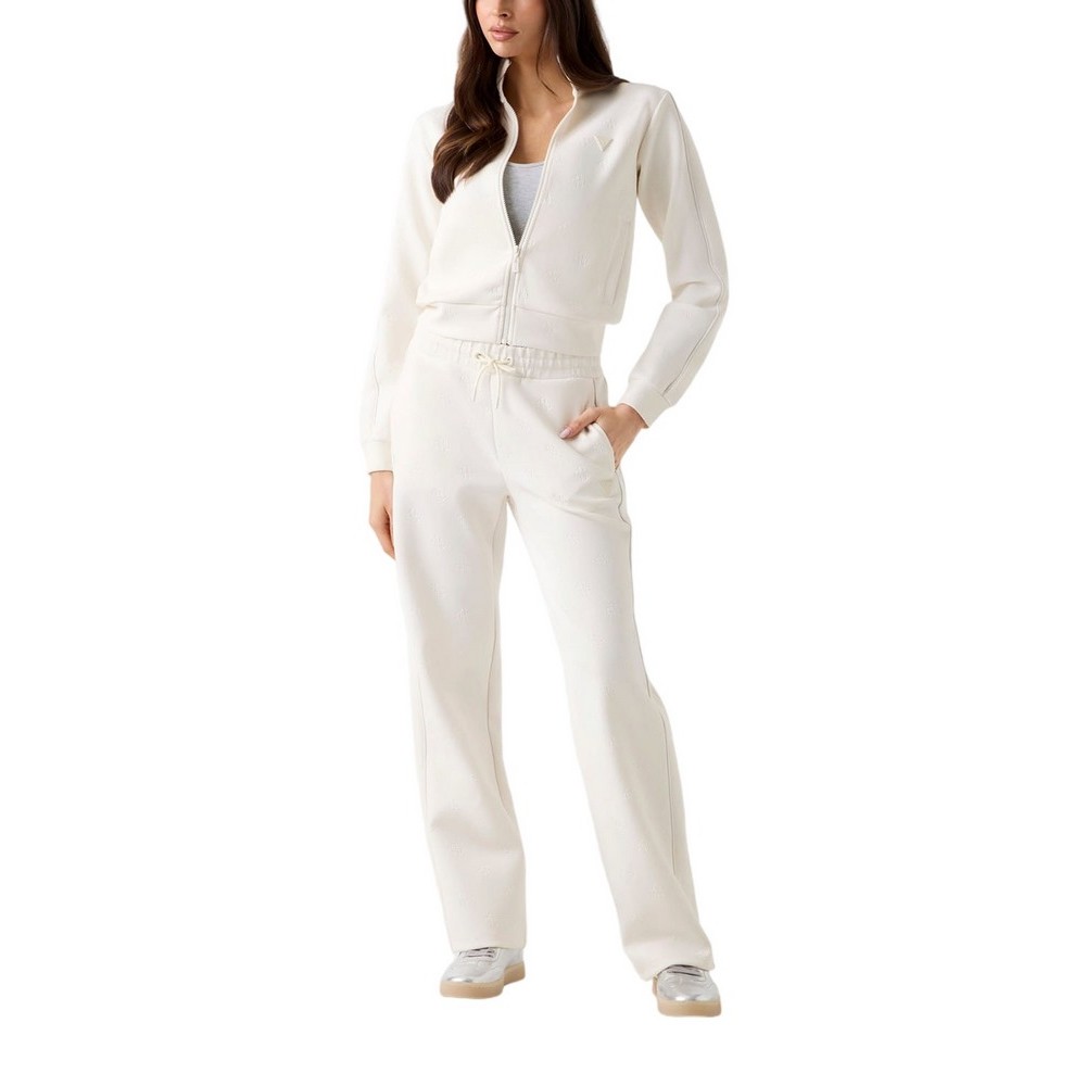 GUESS CALISTA 4G WIDE LEG PANTS ΦΟΡΜΑ ΠΑΝΤΕΛΟΝΙ ΓΥΝΑΙΚΕΙΟ OFF WHITE