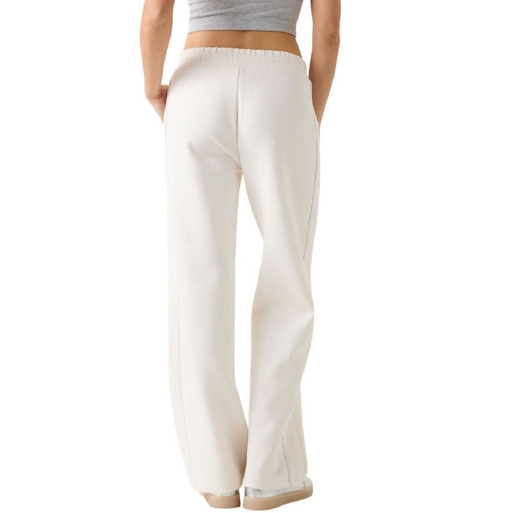 GUESS CALISTA 4G WIDE LEG PANTS ΦΟΡΜΑ ΠΑΝΤΕΛΟΝΙ ΓΥΝΑΙΚΕΙΟ OFF WHITE