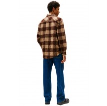 TOMMY JEANS CHECK OVERSHIRT EXT ΜΠΟΥΦΑΝ ΑΝΔΡΙΚΟ BROWN