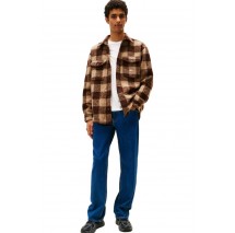 TOMMY JEANS CHECK OVERSHIRT EXT ΜΠΟΥΦΑΝ ΑΝΔΡΙΚΟ BROWN