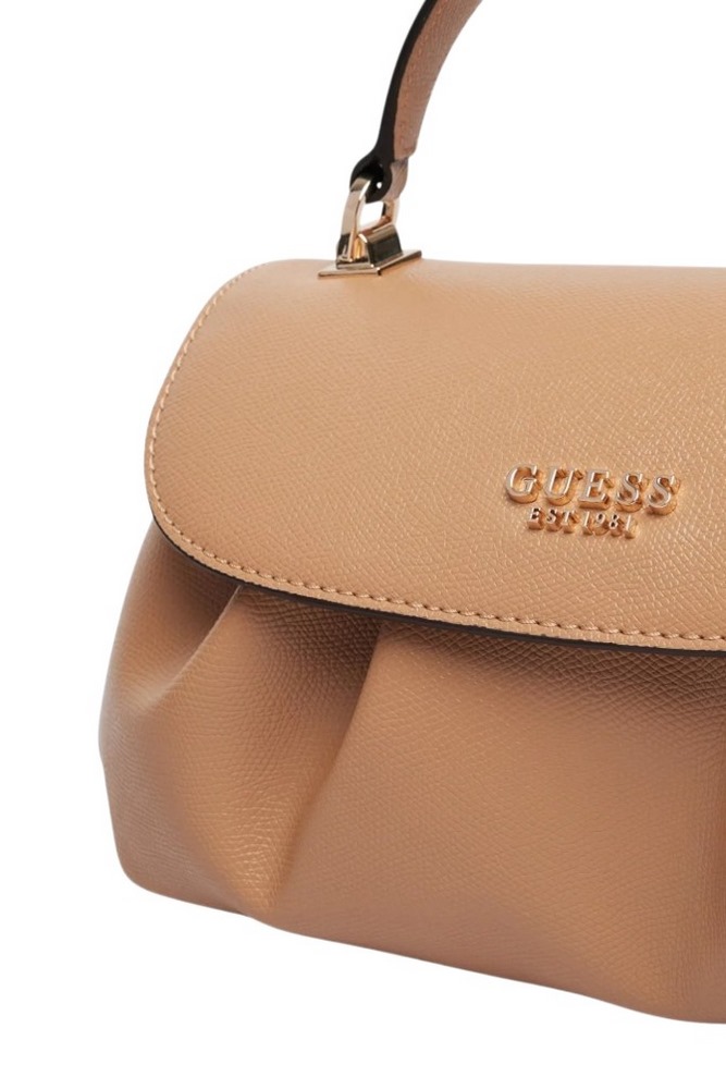 GUESS AMORETTE TOP HANDLE FLAP ΤΣΑΝΤΑ ΓΥΝΑΙΚΕΙΑ BEIGE