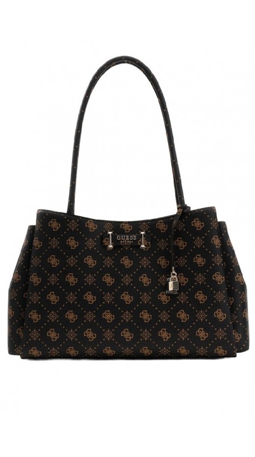 GUESS CARRIE LOGO GRLFRND CARRYALL ΤΣΑΝΤΑ ΓΥΝΑΙΚΕΙΑ BROWN